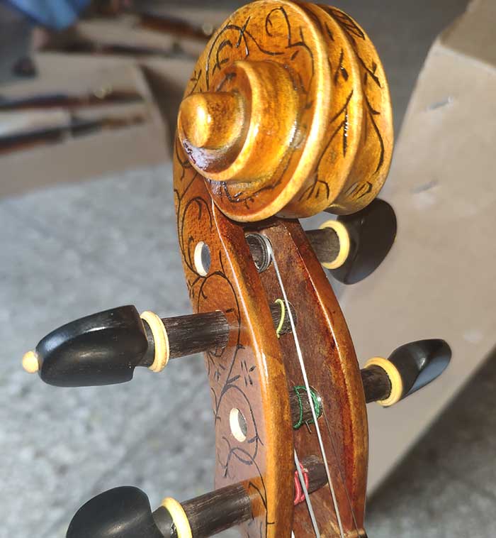 雕花鑲嵌演奏級小提琴-zy09