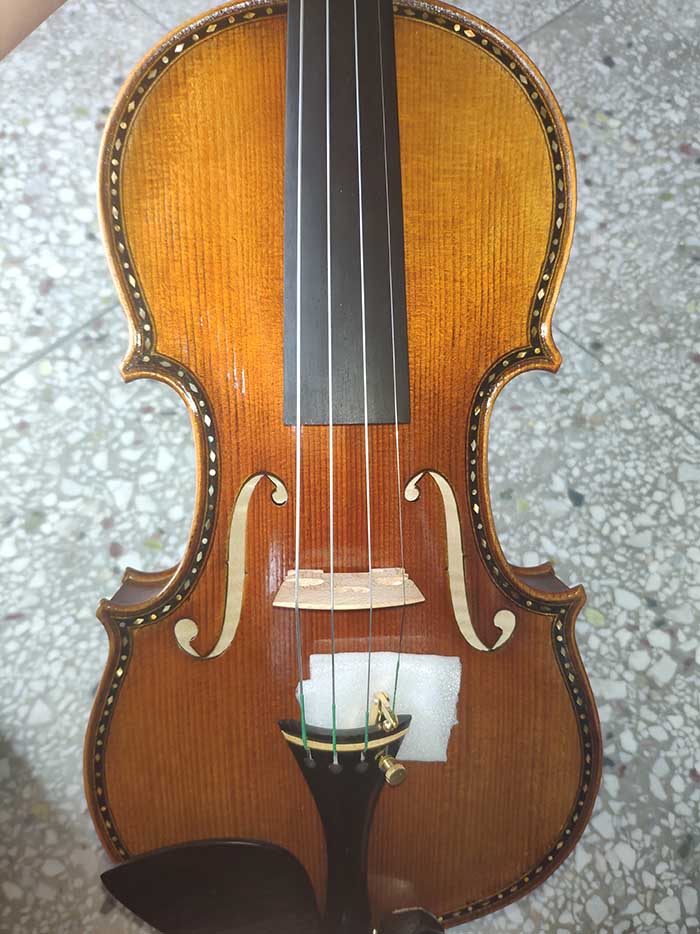 雕花鑲嵌歐料小提琴-zy08