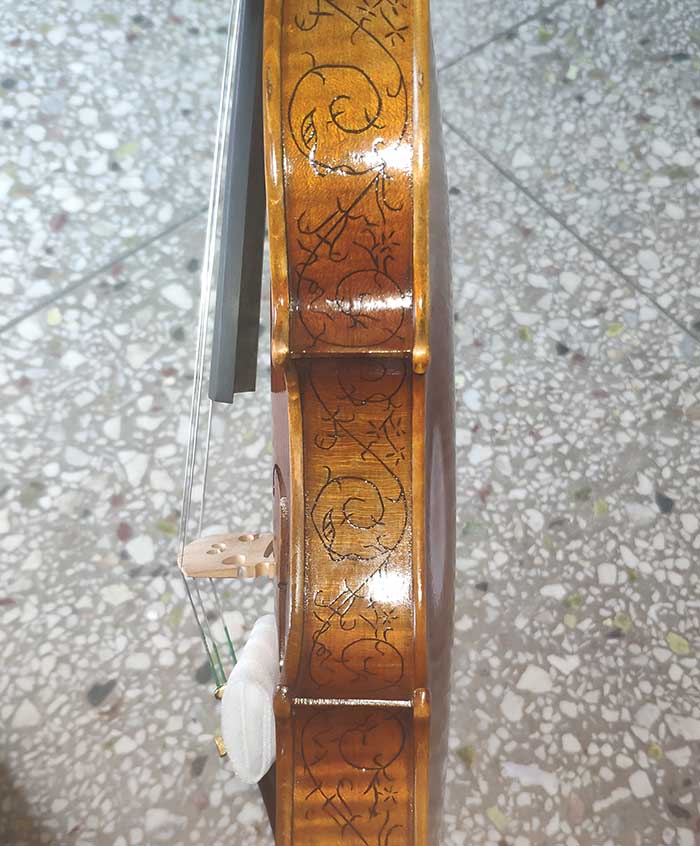 雕花鑲嵌歐料小提琴-zy08