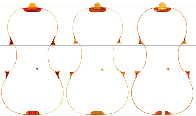 小提琴側板的 CT 掃描